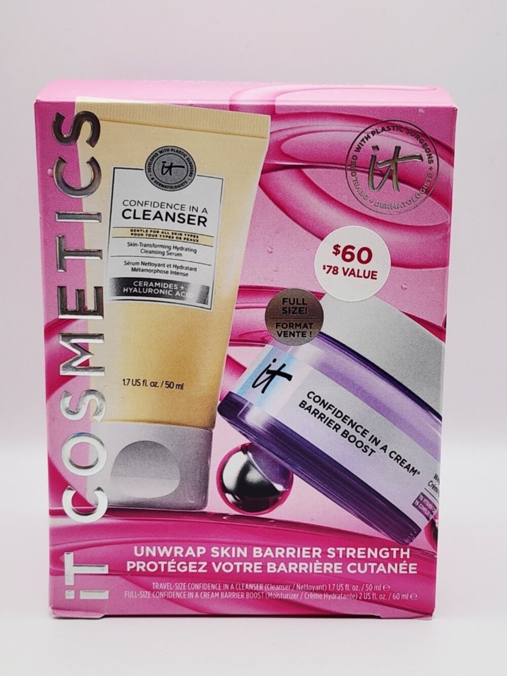 IT Cosmetics Unwrap Skin Barrier Strength 2 Pc Set Moisturizer Cleanser Limited